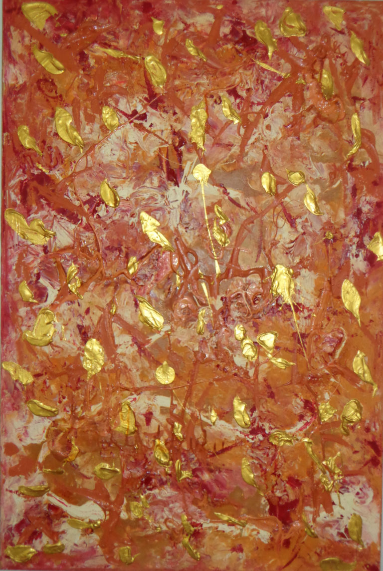 Golden Leaves 24x36 Oil and Acrylic on Canvas